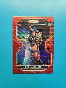 2022 Panini Prizm WWE SASHA BANKS #102 Ruby Red Wave Prizm Smackdown 