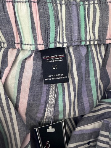 Roundtree Yorke Pajama Shorts Loungewear Men’s Large Tall / LT Cotton House Blue - Picture 6 of 10