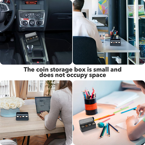 Coin Holder for Car, Coin Change Organizer Compatible with Coins of Different Si - Picture 6 of 12