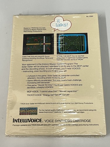 Tron Solar Sailer Intellivoice Voice Synthesis (Intellivision, 1982) Mattel-NEW - Picture 2 of 12