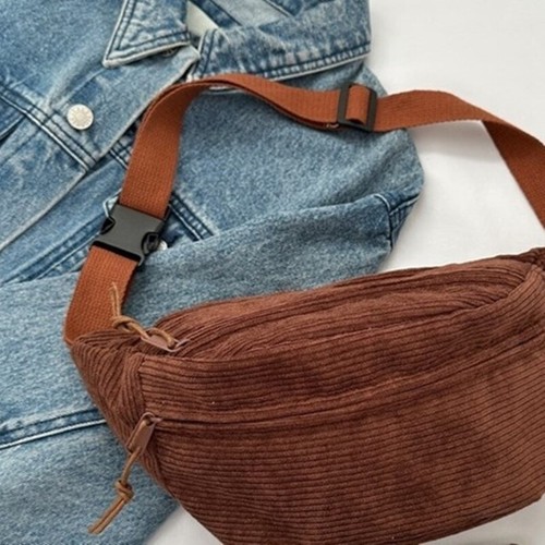 Waist Pack Corduroy Fanny Pack Solid Color Fashion Travel Belt Bag Sports Bag - Picture 2 of 19