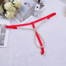 Women's Sexy Mini Micro Pearls Bikini Thongs Massage G-String Underwear Panties