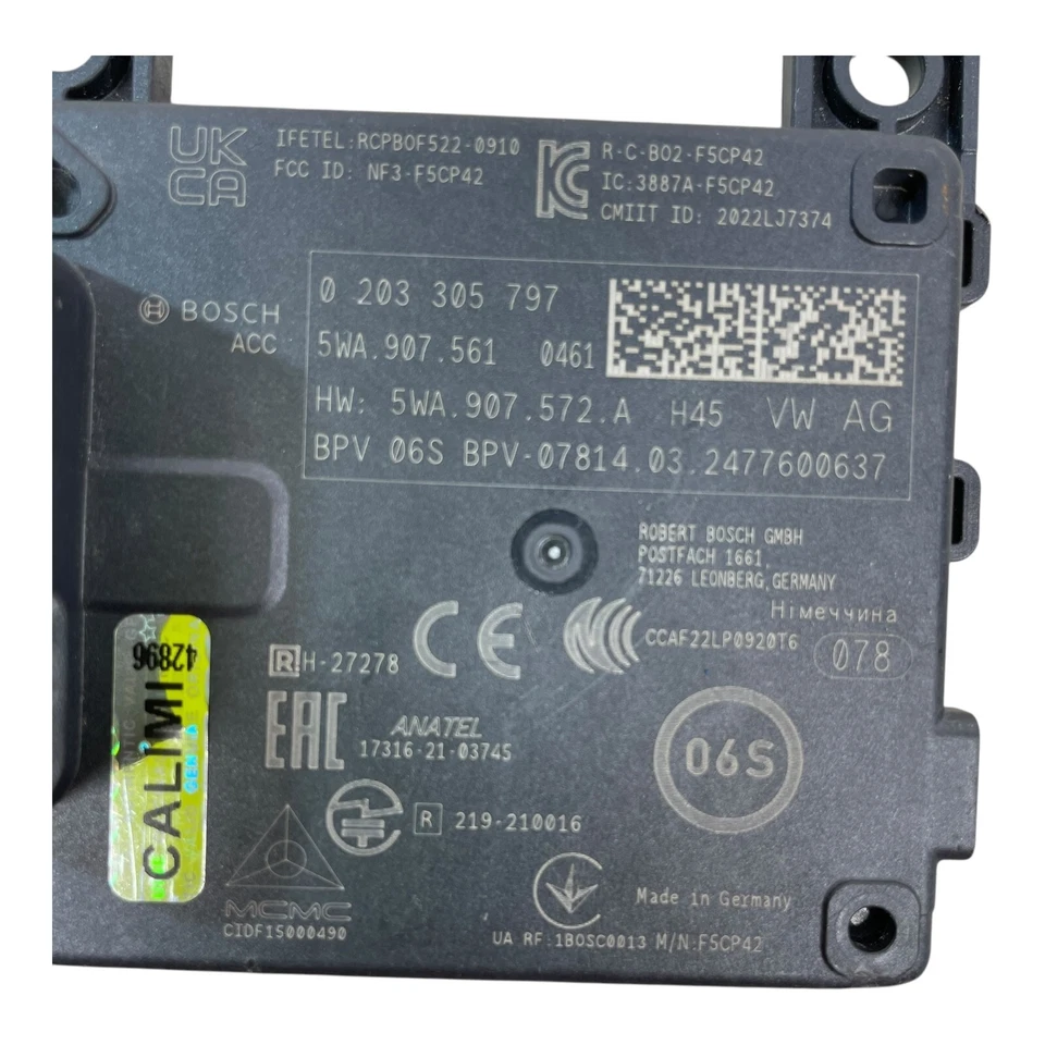 2022-2025 Audi A3 круиз-контроль расстояние радар датчик модуль OEM 5WA907561 - Изображение 2 из 4