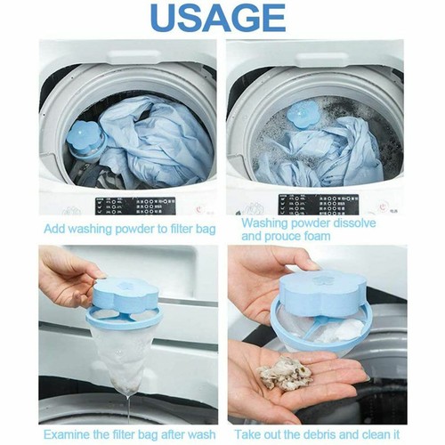 1-10x Floating Pet Fur Catcher Laundry Lint Pet Hair Remover For Washing Machine - Picture 11 of 14