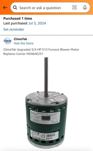3/4hp X 13 Blower Motor