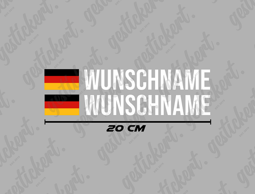 2x 20 cm Aufkleber Name & Flagge Auto Racing Motorsport Rennfahrer Sticker JDM - Bild 1 von 1