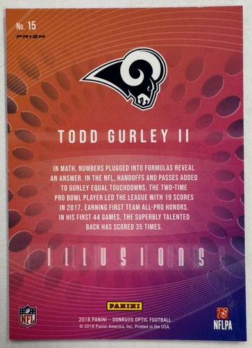2018 Donruss Optic Illusions Lazer Velocity Case Hit SSP #15 Todd Gurley II - Picture 2 of 2