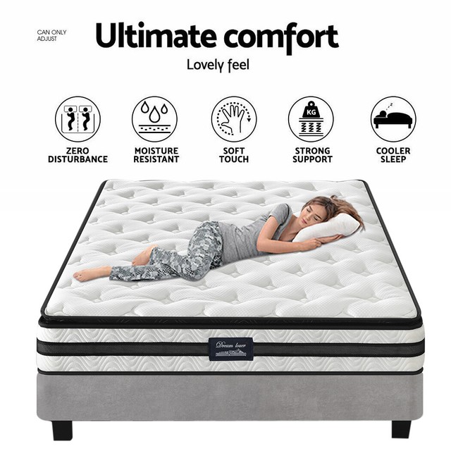 Advanced Latex Euro Pillow Top Pocket Spring Mattress Queen Bed