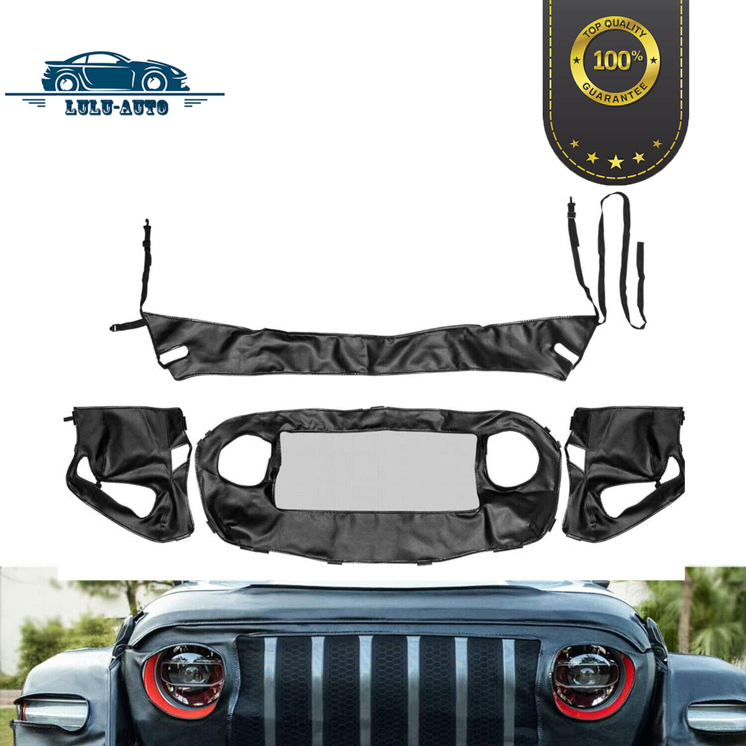 Front End Grille Bra Cover Protector Kit for Jeep Wrangler 2018-2021 JL JT  | eBay