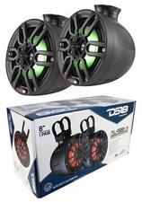 DS18 NXL-PS8BK 8" Marine Tower Speakers 750 W Mini Jet Ski Pods RGB LED Lights 2