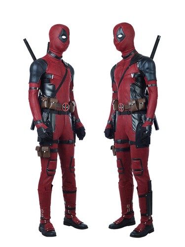 Deadpool 2 Mens Cosplay Costume Jumpsuit Red Halloween Full Set Custom made New - Picture 2 of 12