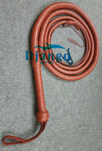 10 Fuß Indiana Jones Bullwhip 12 Zöpfe genarbtes Rindsleder echte Peitsche - Bild 8 von 10