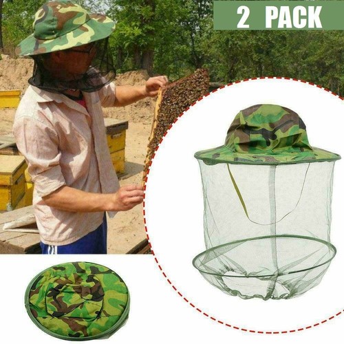 2Pcs Beekeeping Hat Face Head Protector Cap Protection Mosquito Bee Net Veil US - Picture 9 of 9