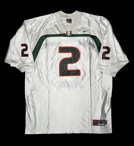 Vintage Nike Miami Hurricanes #2 Football Team Authentic Trikot L Y2K University