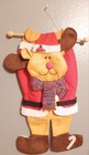 Reindeer Dressed As Santa Wall Hanging Christmas Holiday Decor