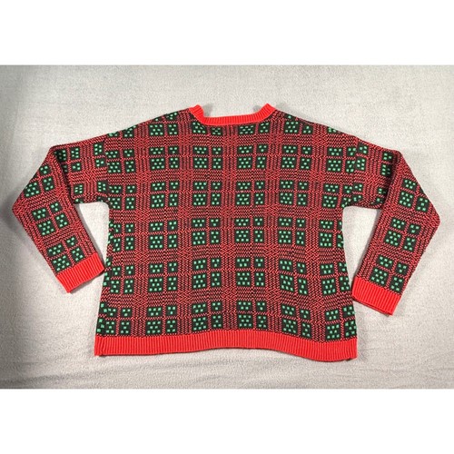 No Boundaries Santa's Bestie Weihnachtspullover Damen M rot Urlaub festlich hässlich - Bild 2 von 9