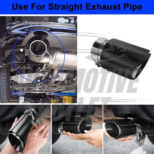 2x AKRAPOVIC EXHAUST TIP 4” UNIVERSAL STAINLESS STEEL SILVER & BLACK CARBON FIBR - Picture 12 of 12