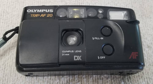 Olympus Trip AF 20 35mm Film Point and Shoot Camera Black Tested-VG Condition - Picture 11 of 13