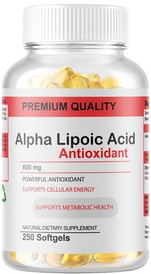 250 Softgels Alpha Lipoic Acid 600mg Per 250 servings