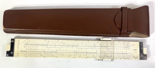 LaFayette F-428 Slide Rule 14" w/ Embossed Leather Storage Case Made Japan - Picture 1 of 5