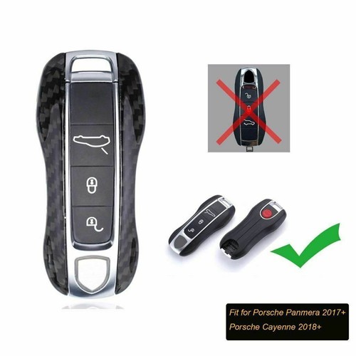 Carbon Fiber Texture Key Fob Case Cover For Porsche Panamera 17+, Cayenne 2018+ - Picture 7 of 8