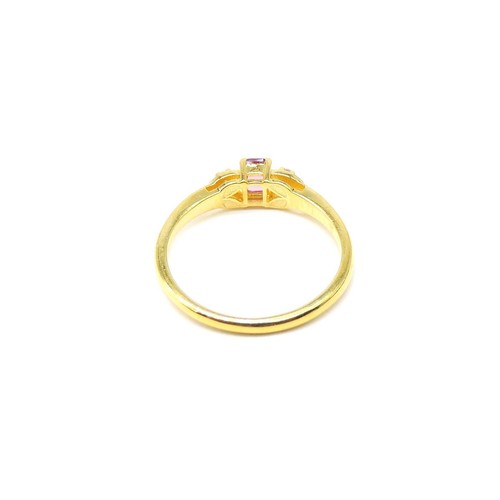 emerald cut 925 sterling silver diamond ring , natural diamond ring gold plated - Picture 5 of 10