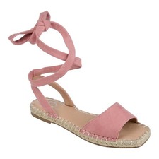 Journee Collection Women's Emelie Espadrille Flat Sandals Pink Size 9 M