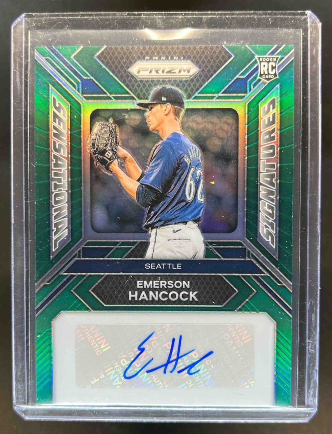 2024 Panini Prizm Emerson Hancock Sensational Signatures RC Green Auto #SS-EH