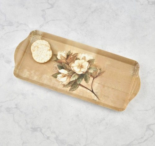 PIMPERNEL, "SUGAR MAGNOLIA" LARGE HANDLED MELAMINE TRAY, 19" x 12", NEW - Picture 5 of 5