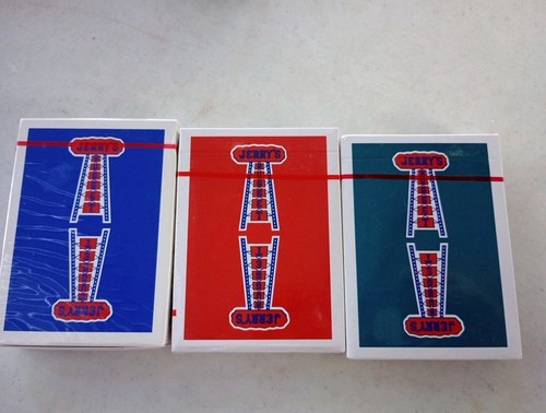 3 neue Decks vergoldet Vintage Feel Jerry's Nugget Aqua Rot Blau Spielkarten - Bild 2 von 6