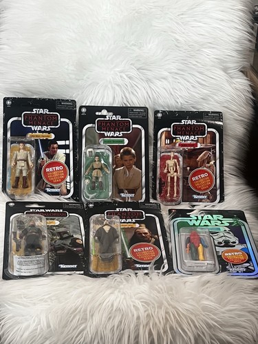 Star Wars Retro Collection Phantom Menace Wave 1 Exclusive Box Set of 6 ✨NEW✨ - Picture 1 of 6