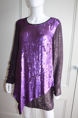 3.1 Phillip Lim Sequin Silk Purple Dress,RRP $1,100, Size US 8, UK 10/12, BNWOT - Picture 18 of 19