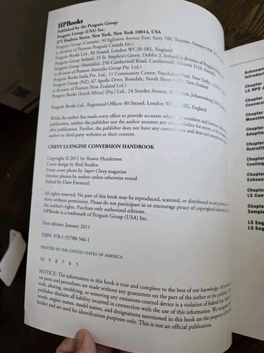 CHEVY LS ENGINE CONVERSION HANDBOOK-PUBLISHED 2011 HP Books VERY GOOD - Picture 5 of 5