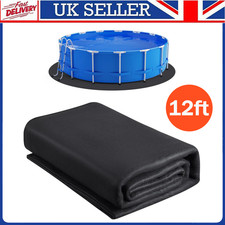 12ft Round Pool Liner Pad for Above Ground Pools Heavy Duty Pool Mat Black