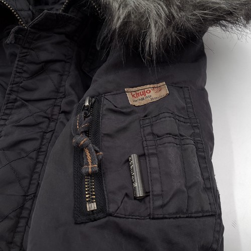 Chaqueta parka mujer Khujo abrigo de invierno algodón negro capucha año 3 talla S - Imagen 5 de 7