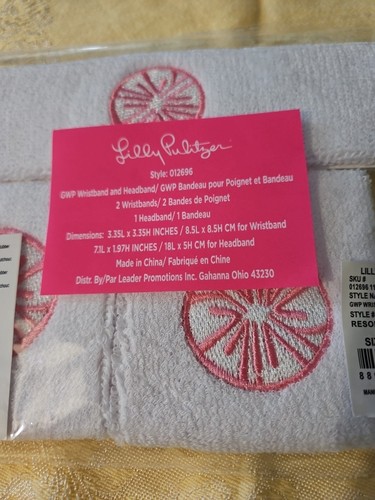 Lilly Pulitzer Armbänder (2) und Stirnband...NEU weiß mit rosa.😍 - Bild 2 von 3