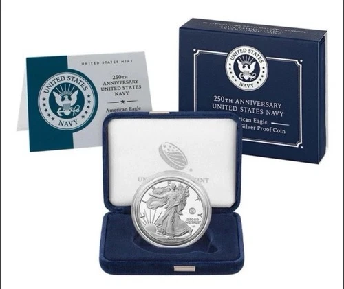 250th Anniversary US Navy American Eagle One Ounce Silver Proof Coin In Hand! ✅