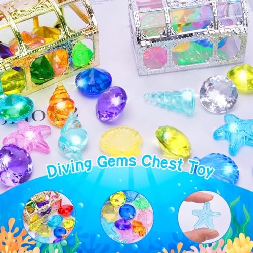 MGparty 24pcs Diving Gem Pool Toys Colorful Diamonds Set with Treasures Pirate - Picture 5 of 7