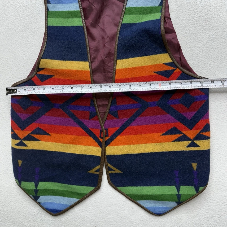 Verdadero Chaleco Hecho a Mano Para Mujer Azteca Vellón Pendleton Estilo Occidental Suave L/XL Foto 4 de 4