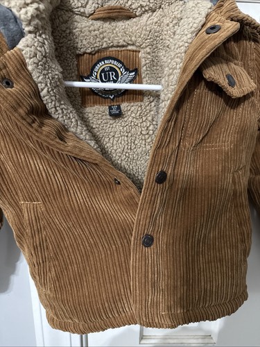 Urban Republic Boy’s Corduroy Sherpa Jacket W/ Hood Size 3T - Picture 3 of 7