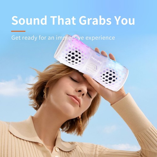 Bluetooth Speaker, Portable Waterproof Shower Speakers with Lights, IPX7 Wate... - Bild 6 von 8