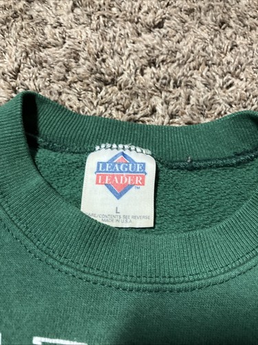 Vintage 90s League Leader Green Bay Packers Sweatshirt Mens Large Green Crewneck - Picture 3 of 6