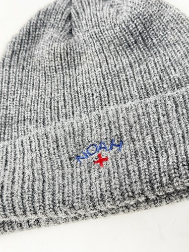 Noah Core Logo Beanie Mütze Herren Einheitsgröße Bündchen Logo Made In Canada Grau - Bild 2 von 4