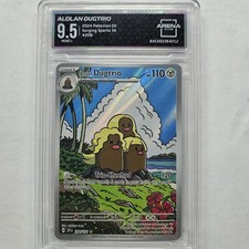 Arena Club 9.5 Pokemon 2024 Surging Sparks #208/191 Alolan Dugtrio Full Art Holo