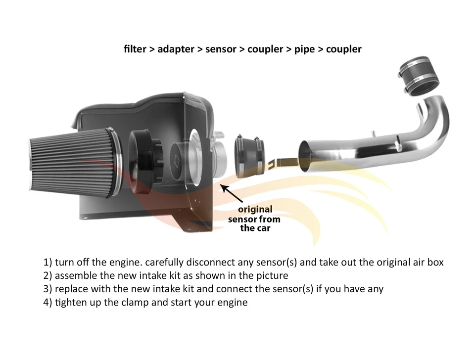 BCP BLACK 07-08 Silverado Tahoe Suburban V8 Cold Shield Air Intake Kit + Filter - Image 4 of 4