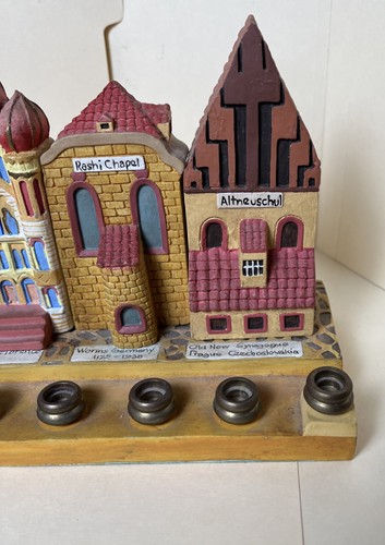 Historic European Synagogue Menorah 11” Hanukkah Hanukkiah Jewish Chanukah - Picture 2 of 19