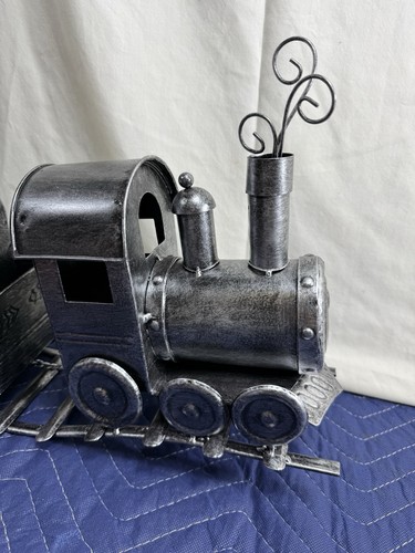 Metal Train With 3 Cars on Track Holiday Home Decor 24” Christmas - Picture 3 of 10