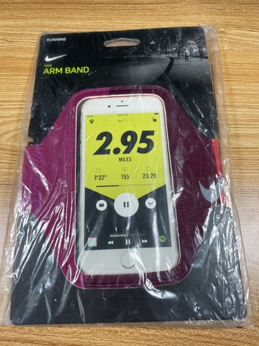 Nike Lean Running Arm Band Fits Most Smart Phones Bright Crimson Dark beet Root - Picture 1 of 2