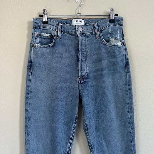 AGOLDE Nico Skinny Jeans Size 26 in Rooted Wash Distressed Raw Hem - Picture 3 of 11