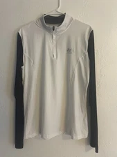 B VERTIGO EQUESTRIAN White & Black LS Show Shirt Top SZ 14